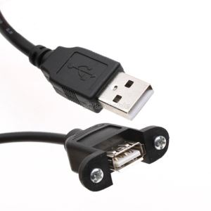 Panel Mount USB 2.0 Kabel Lelaki Ke Perempuan